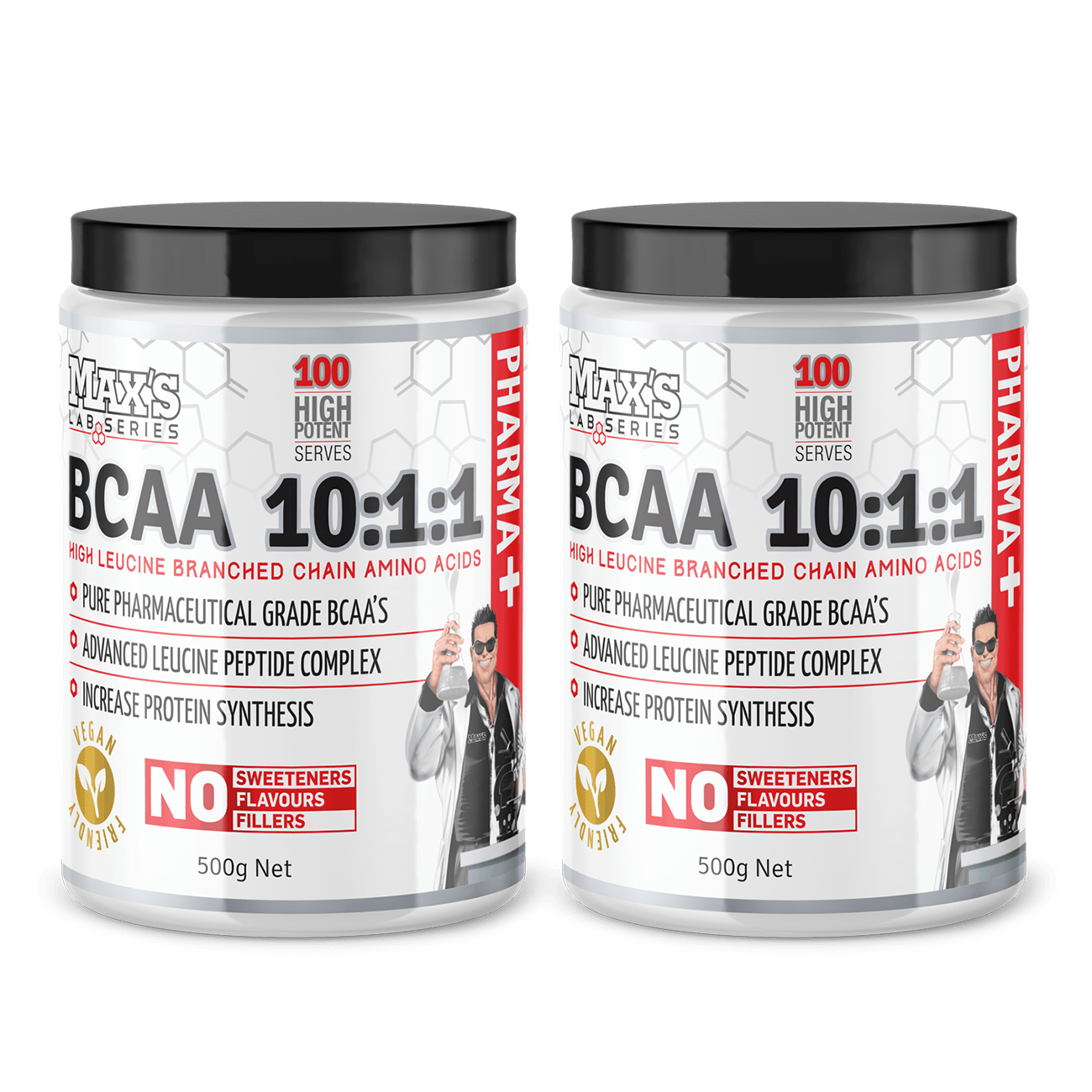 BCAA 10:1:1 Twin Pack by Max's Lab Series — front label view
