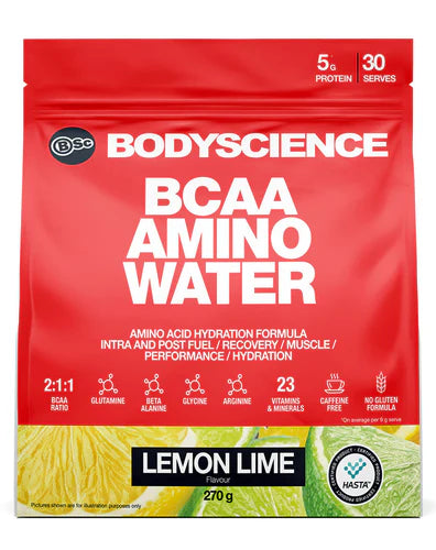 BCAA Amino Water by BSc Supplements bottle front view