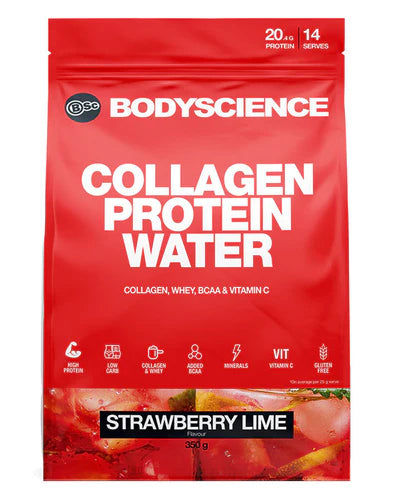 BSc Collagen Protein Water front label