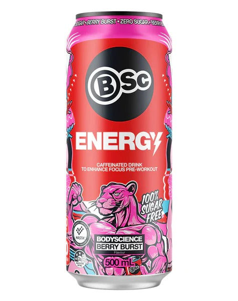 BSc Energy Can label by BSc Supplements side view