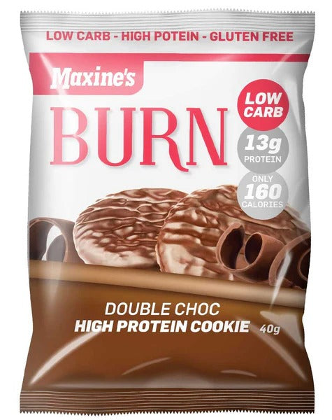 Burn Cookies by MAXINE'S protein cookie pack front view