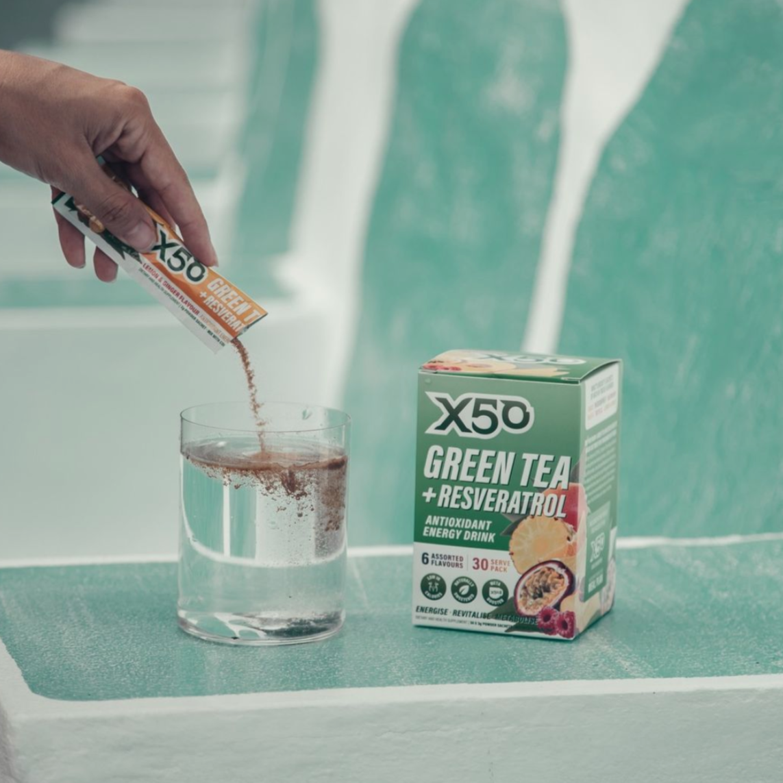 Green Tea Assorted Pack by X50Lifestyle flat lay display
