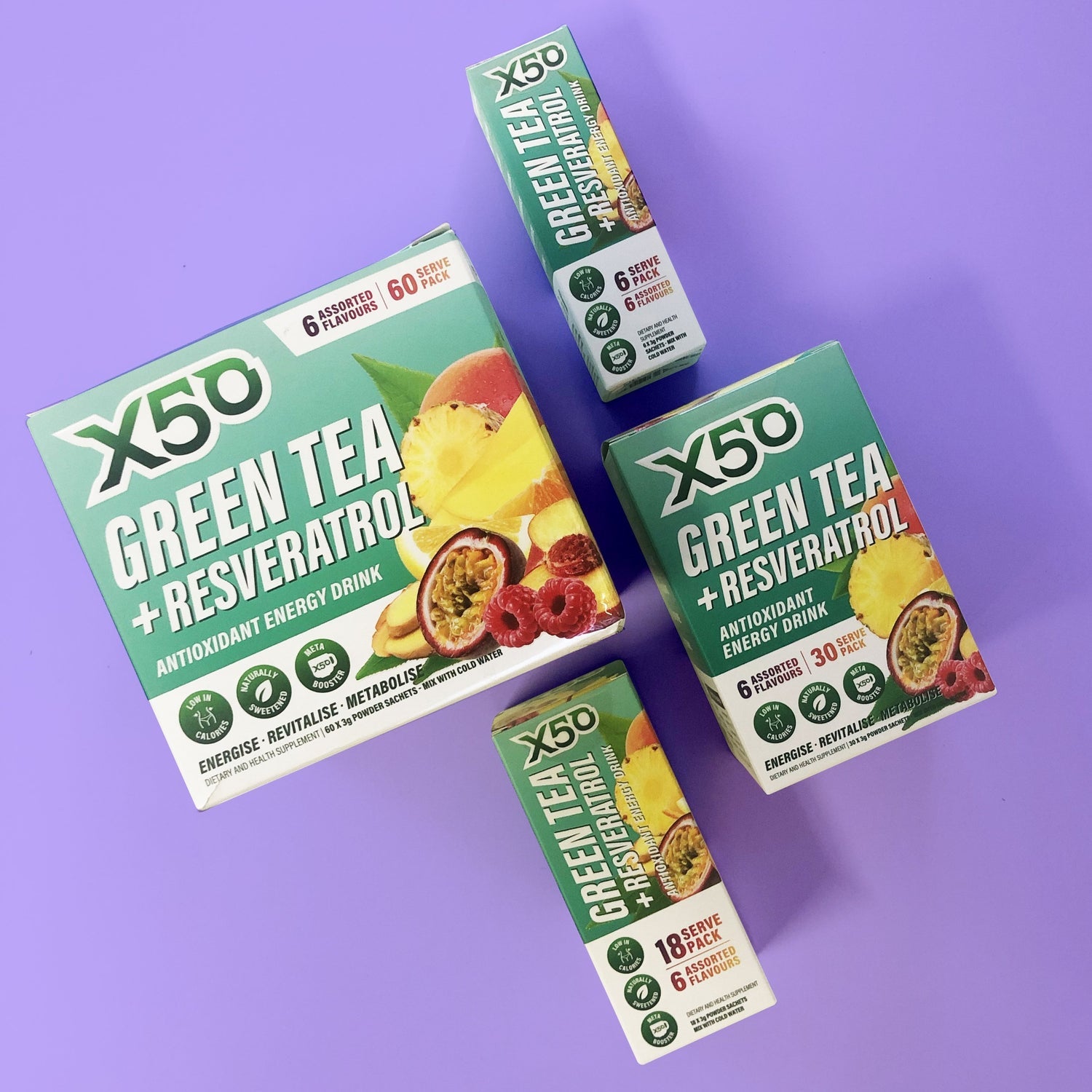 Green Tea varieties by X50Lifestyle in assorted pack
