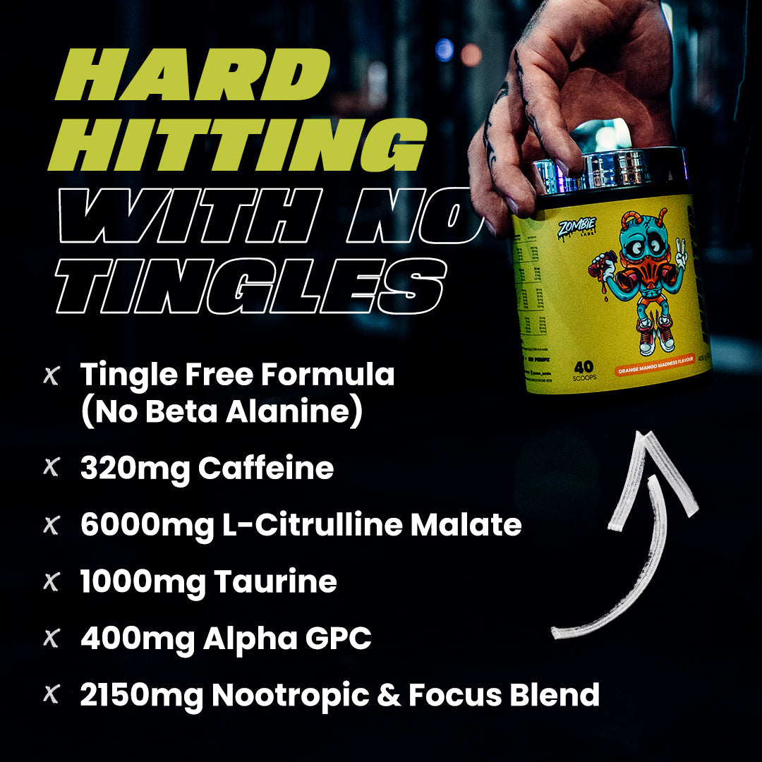 INFECTED High Stim Pre-Workout by ZOMBIE intense label close-up
