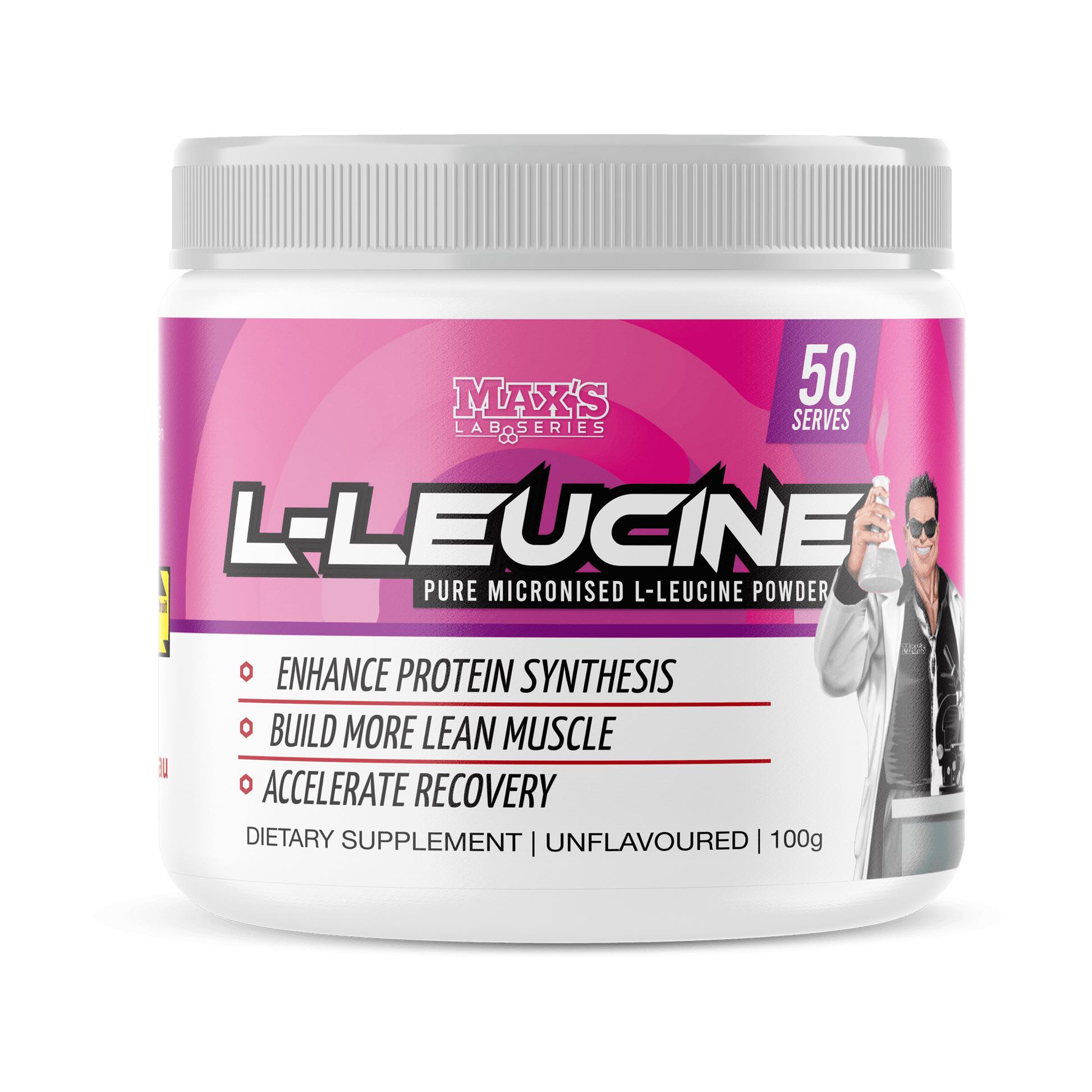 L-Leucine by Max's Lab Series — front label view
