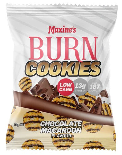 MAXINE'S Burn Cookies high-protein snack detail shot