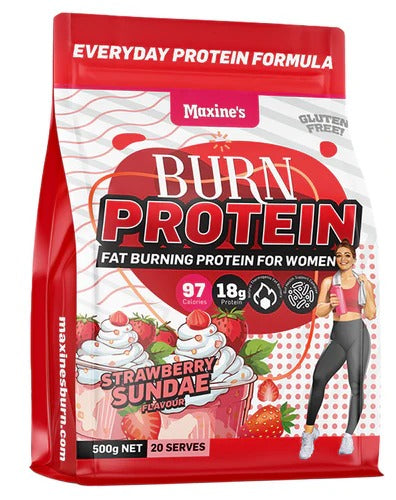 MAXINE'S Burn Protein tub side-angle view