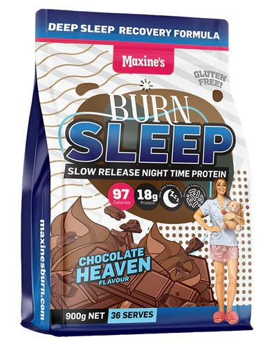 MAXINE'S Burn Sleep Protein packaging detail shot