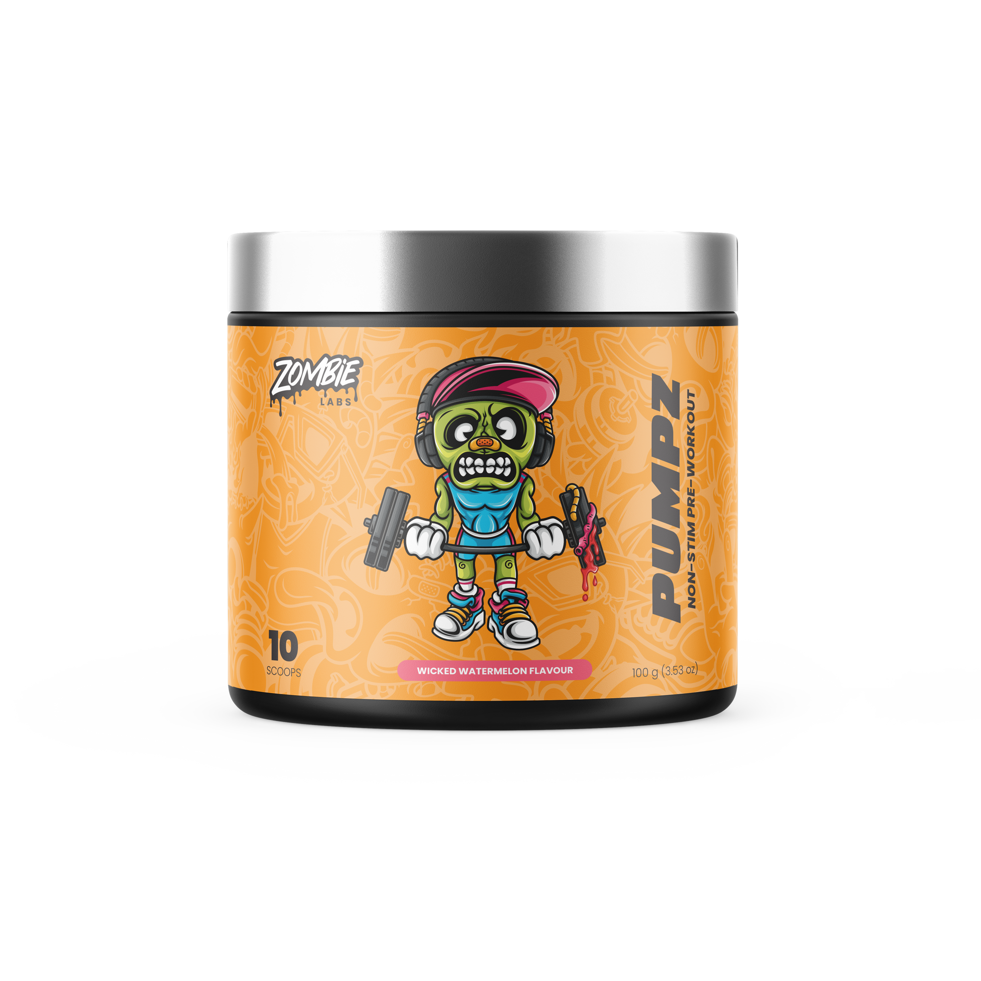 MINI PUMPZ Non-Stim Pre-Workout by ZOMBIE jar front view