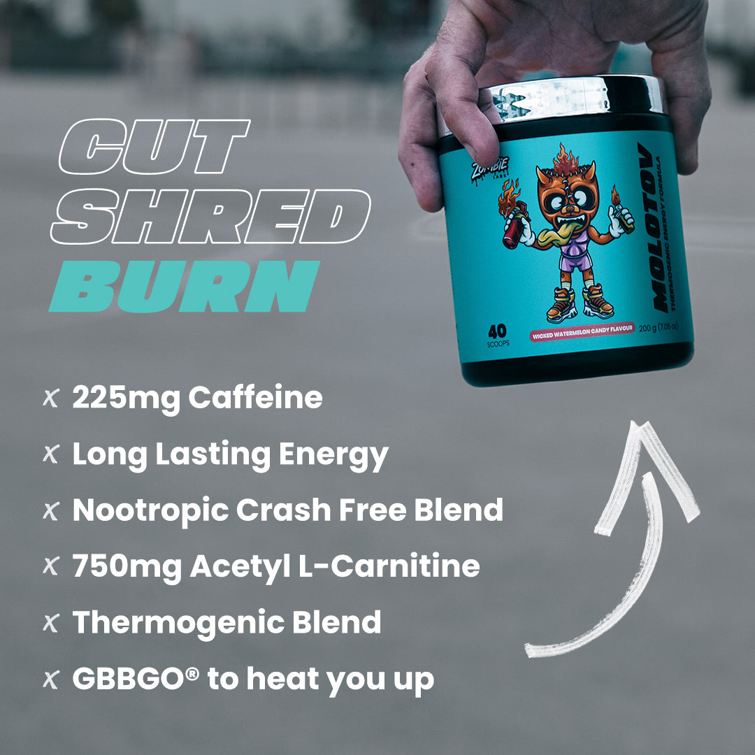 MOLOTOV Thermogenic Formula by ZOMBIE label close-up