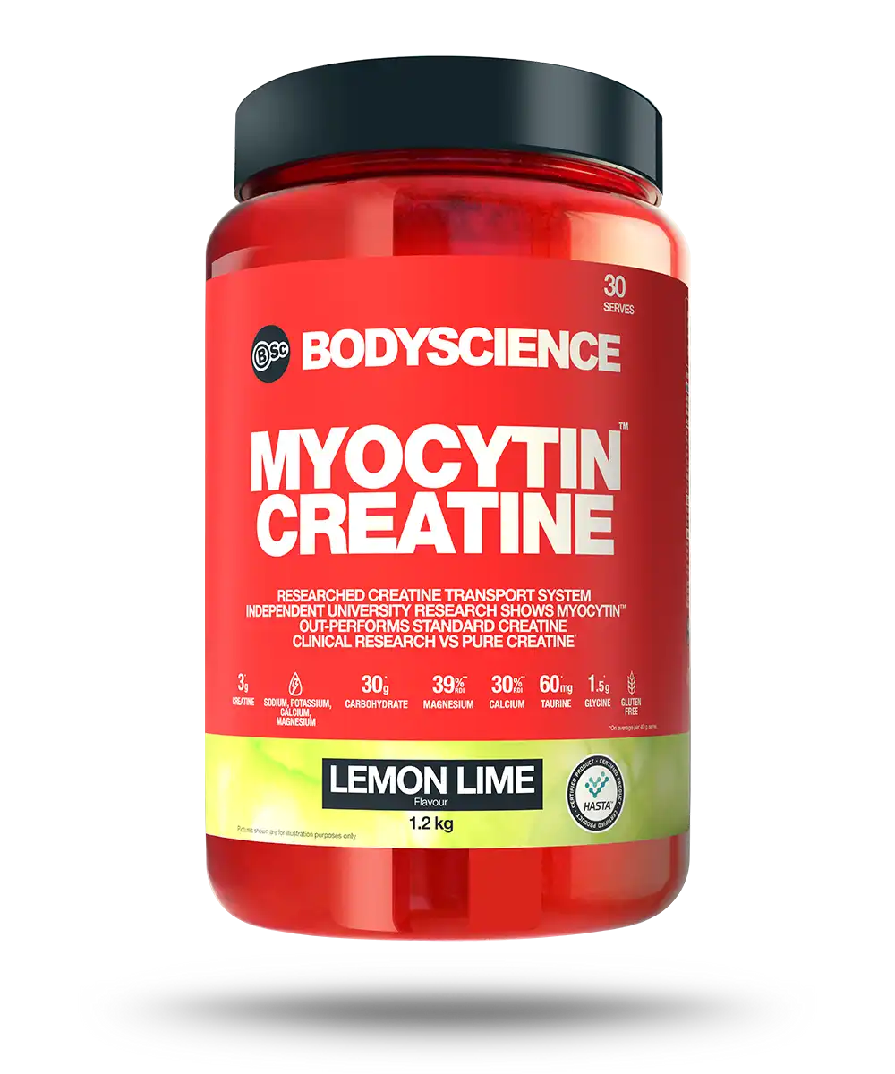 MYOCYTIN™ Creatine bottle by bscsupplements front view