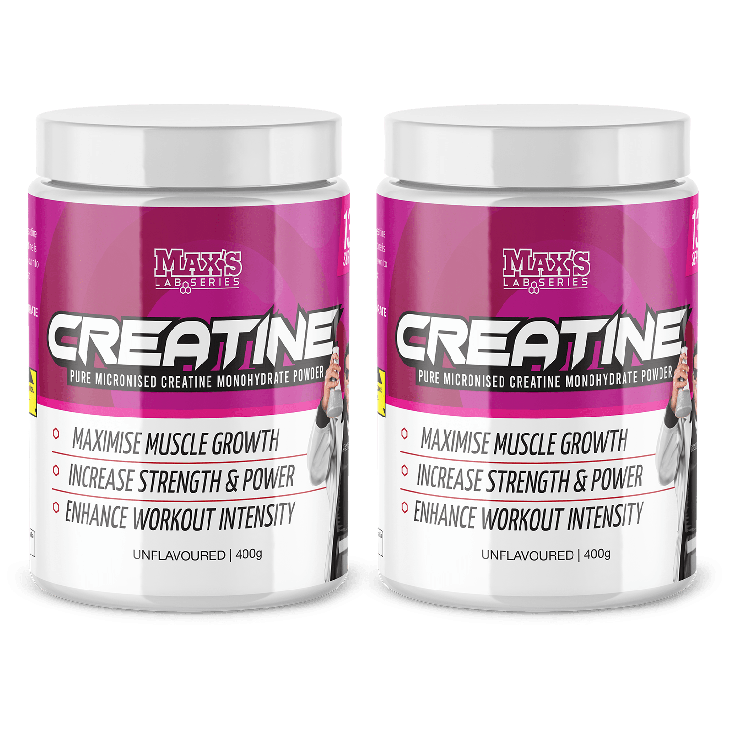 Max's Lab Series Creatine Twin Pack — pure strength and muscle gain formula