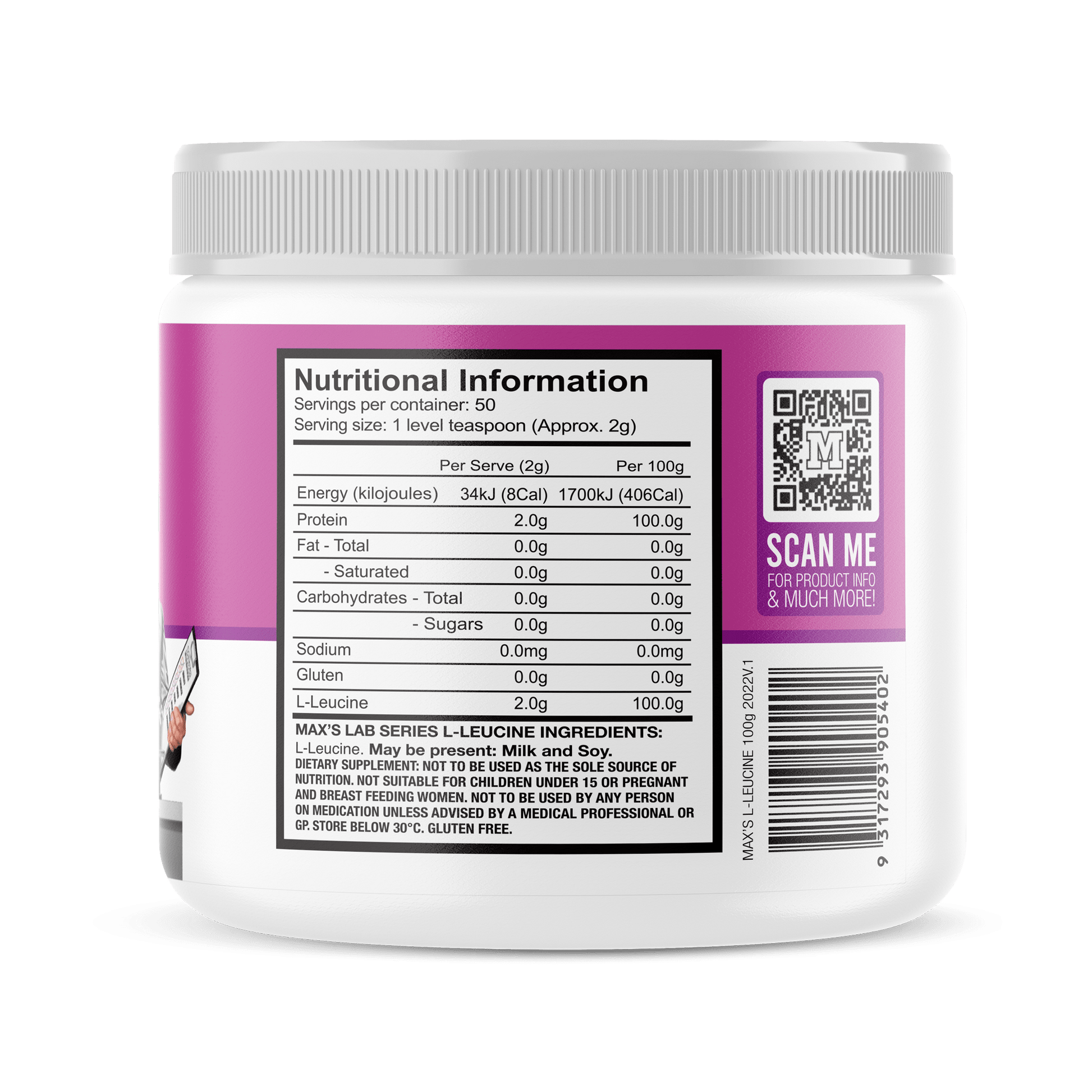 Max's Lab Series L-Leucine — pure anabolic amino acid for muscle growth