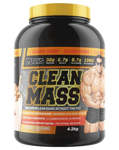 Max's Protein Clean Mass powder scoop close-up
