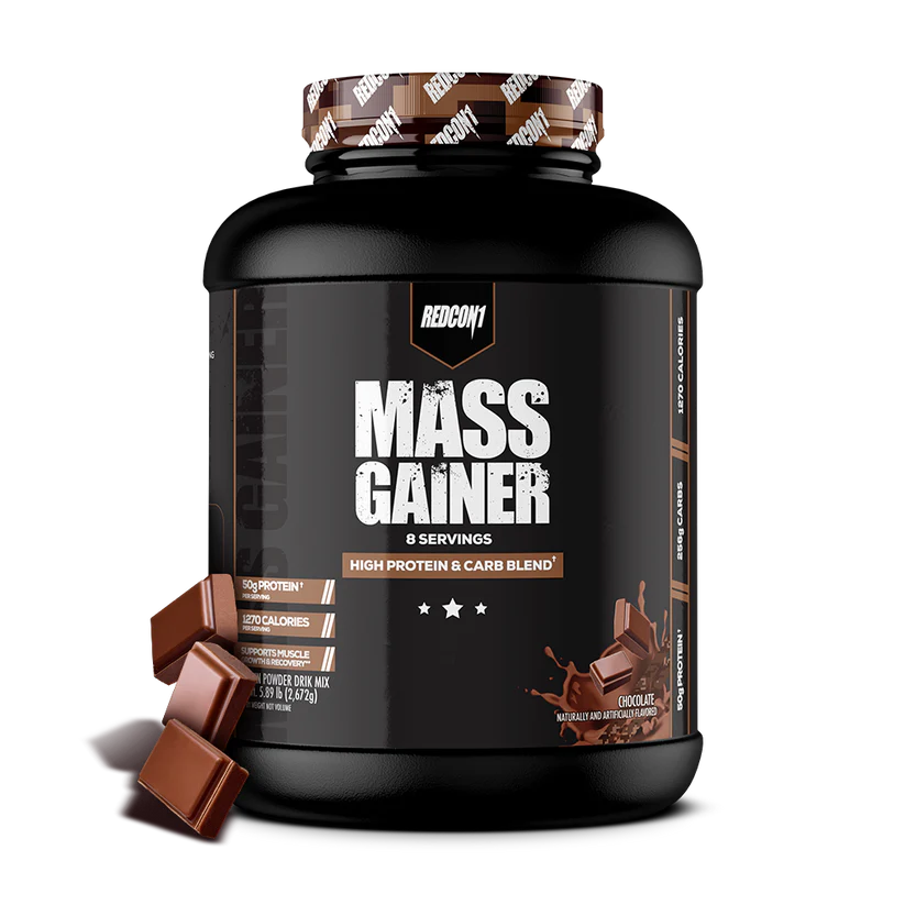 Redcon1 MASS GAINER powder scoop close-up