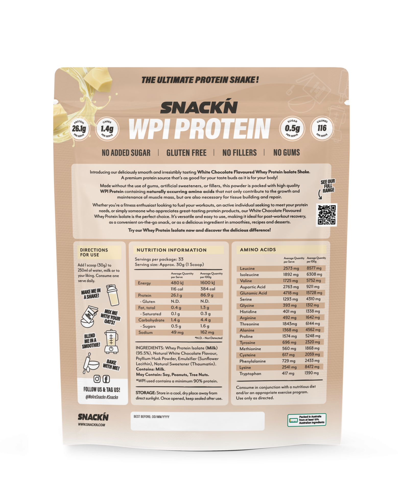 SnackN WPI Protein 1kg