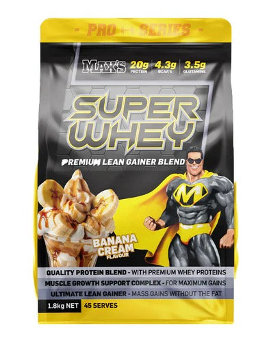Super Whey label by Max's Protein side view
