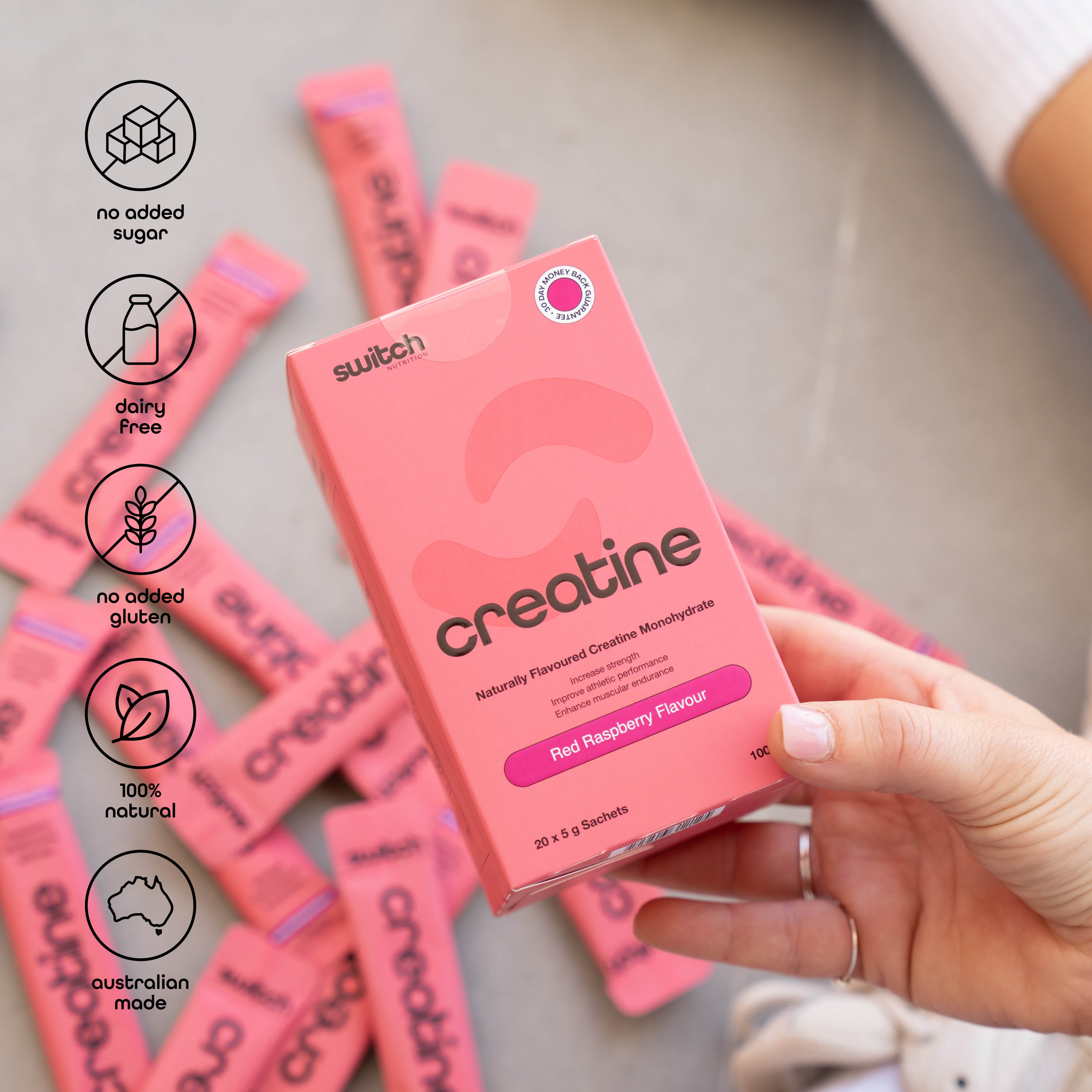 Switch Creatine Monohydrate Sachets packaging