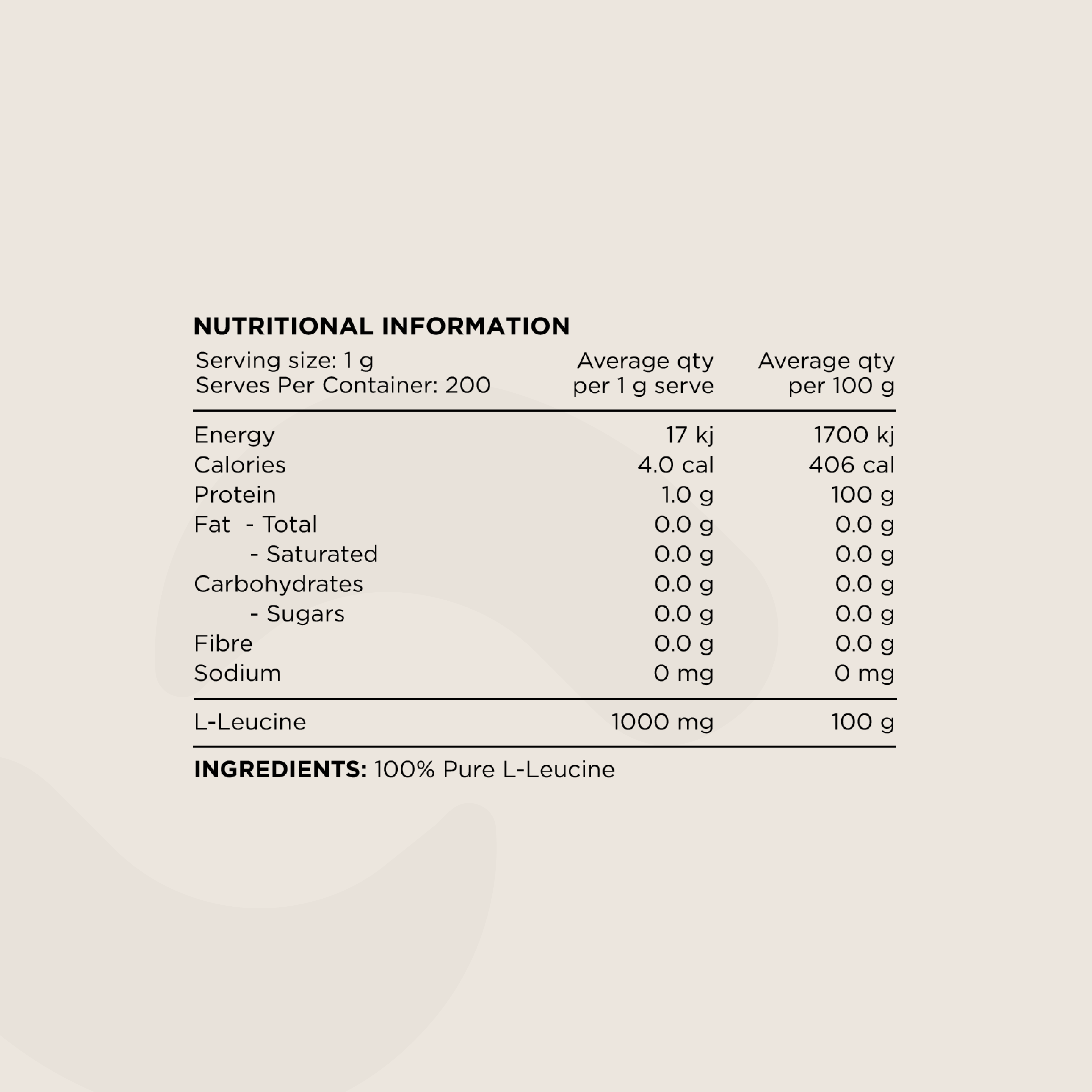 Switch L-Leucine Muscle Formula packaging