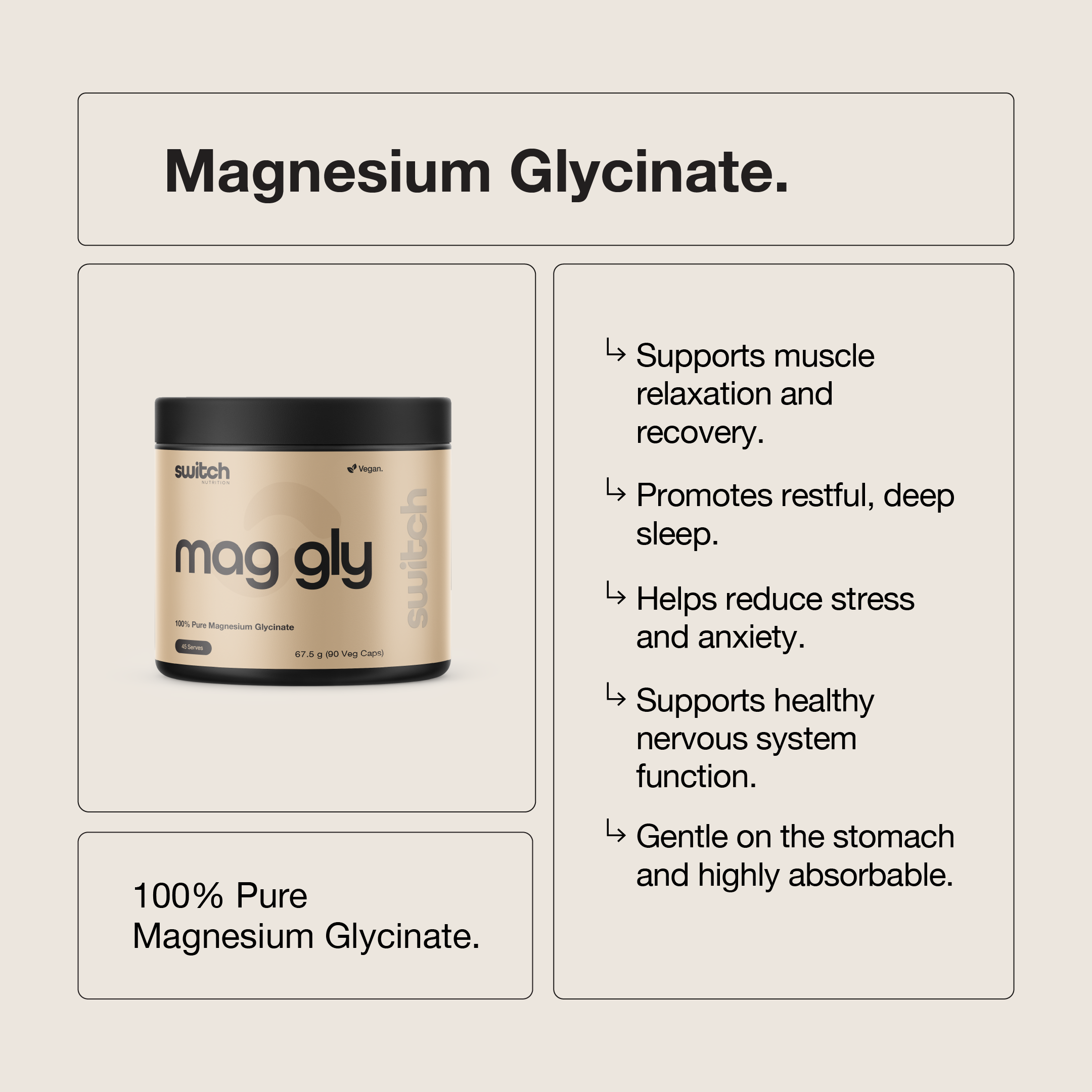 Switch Magnesium Glycinate Formula packaging