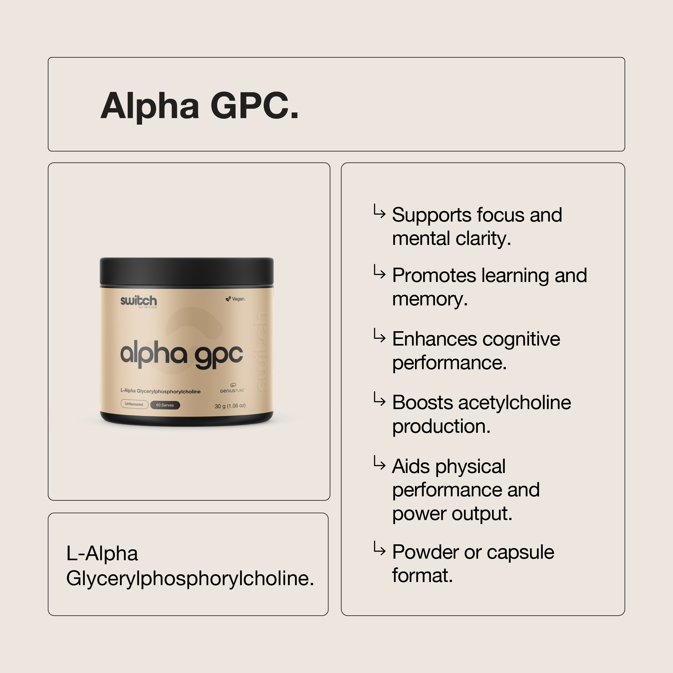 Switch Nutrition Alpha-GPC GeniusPure™ close-up