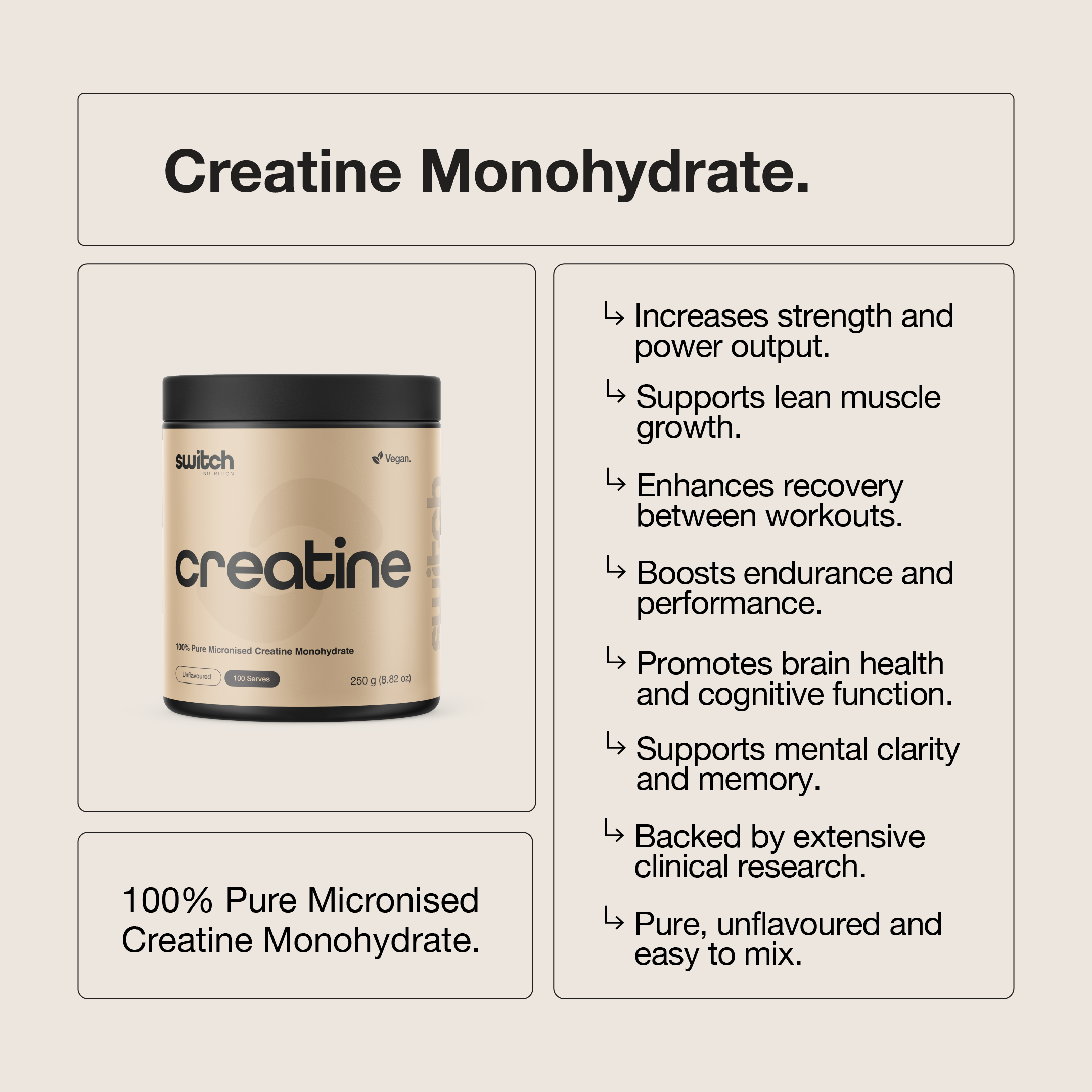 Switch Nutrition Creatine Monohydrate close-up