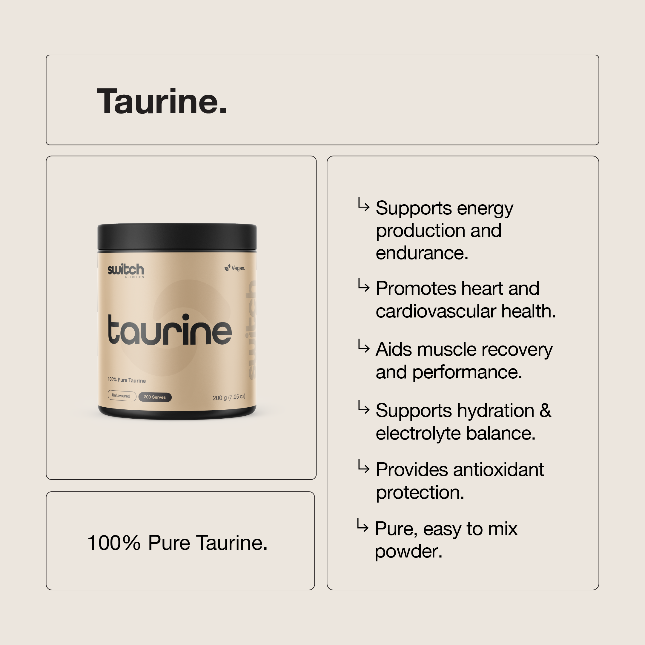 Switch Nutrition Taurine close-up