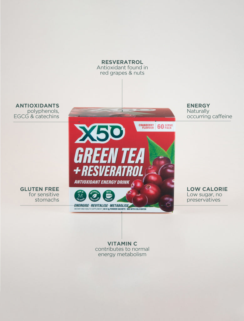 X50Lifestyle Cranberry Green Tea box packaging
