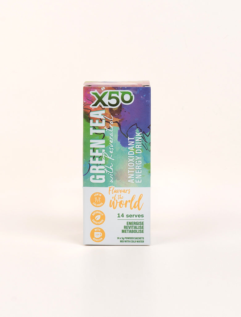 X50Lifestyle Lemon & Ginger Green Tea nutrition label
