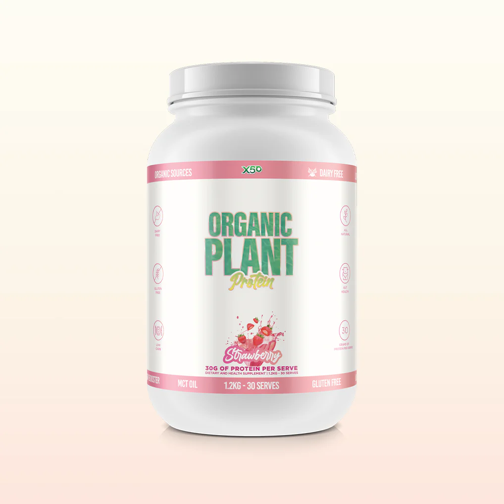 X 50 LIFESTYLE Strawberry Plant Protein packaging image

