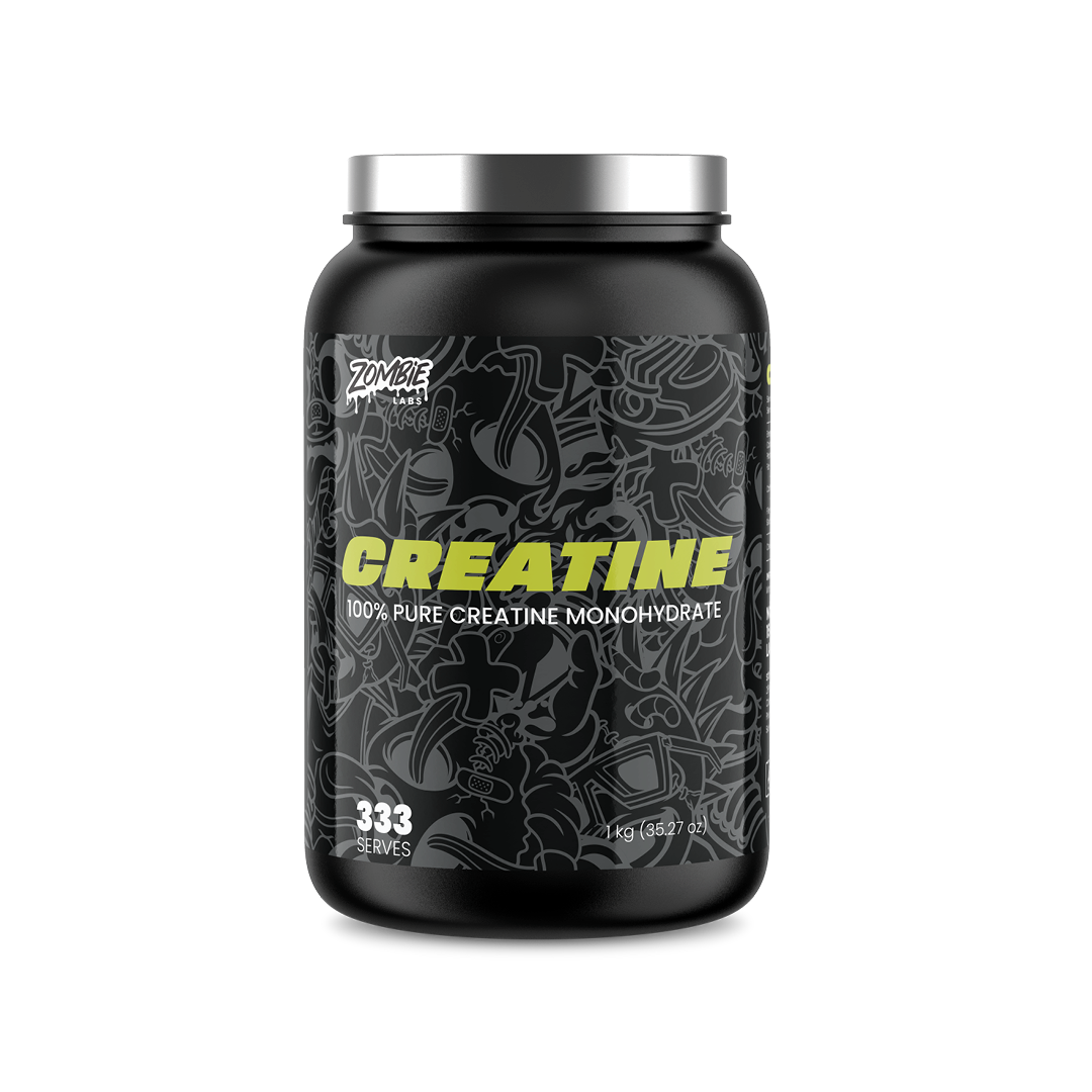 ZOMBIE Creatine Monohydrate tub close-up