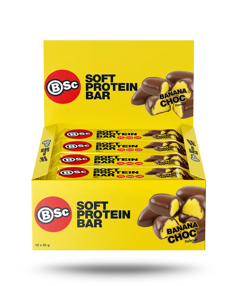 BSc Soft Protein Bar Banana Choc 55g 12 Pack