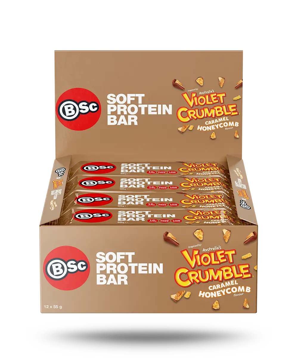 BSc Violet Crumble Soft Protein Bar 55g 12 Pack