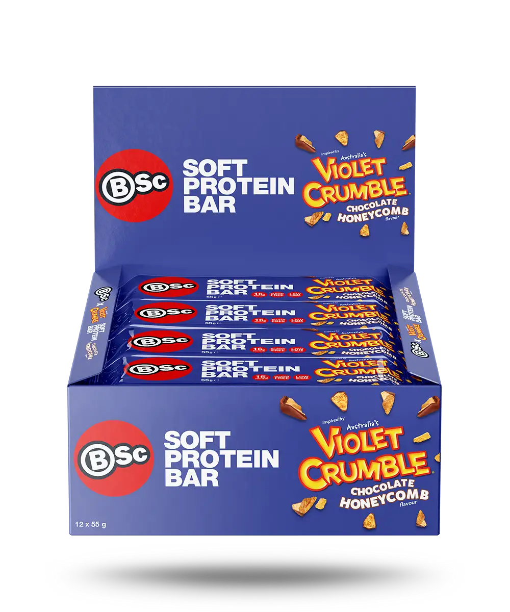 BSc Violet Crumble Soft Protein Bar 55g 12 Pack